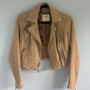 Abercrombie Fitch Cropped Suede Jacket xs